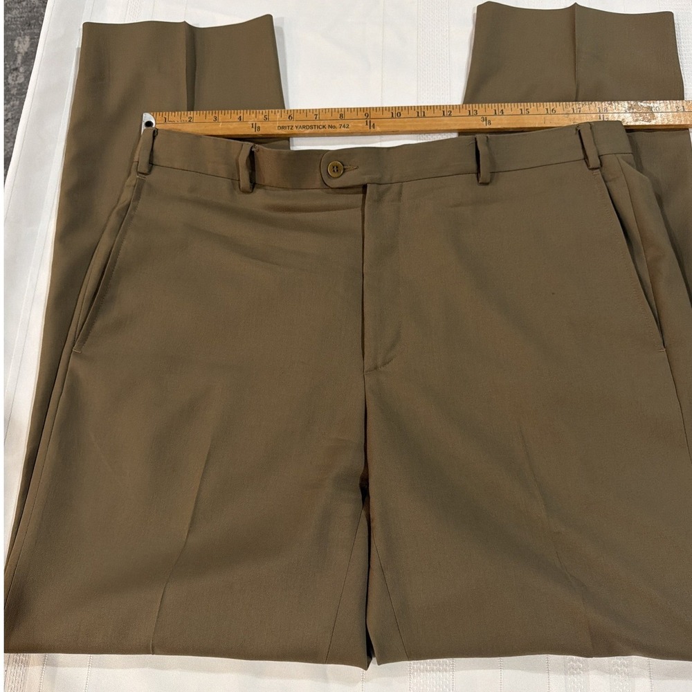 Zanella Todd Mens Olive Brown Wool Dress Pants Made in Italy Size 38 111184